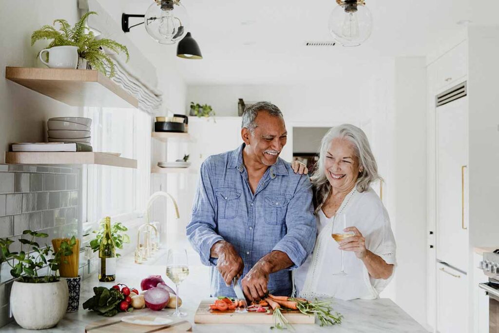 older couple in kitchen